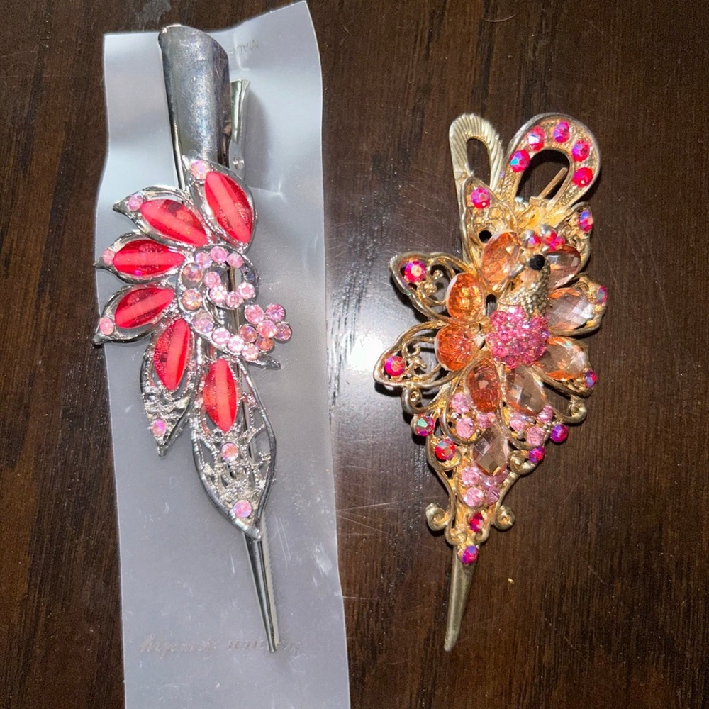 New FASHION jewelry hair clips. Art deco, peacock, floral hair clips